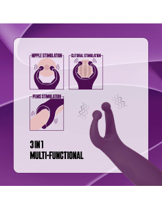 NMC 5 INCH RECHARGEABLE SILICONE 10 FUNCTIONS SPEED STIMULATOR PURPLE 2
